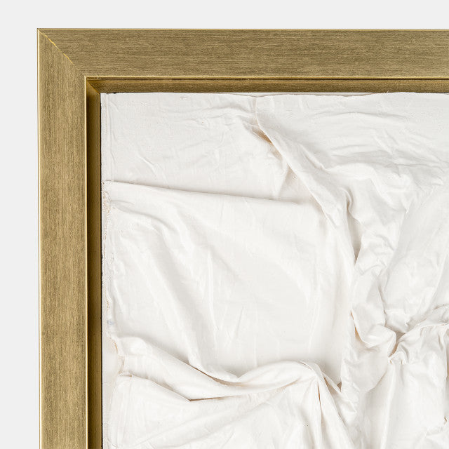 35x59, Hand Painted Textured Acrylic, Wht/gold set of 2