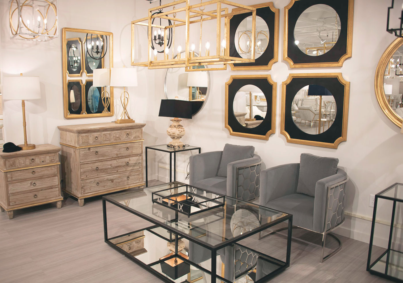CHAMPAGNE AND GOLD MIRROR/