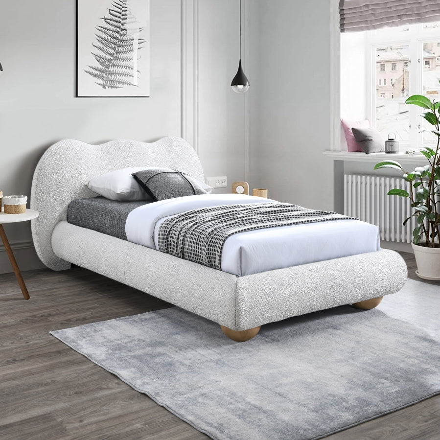 Hyde Boucle Fabric Twin Bed -NEW