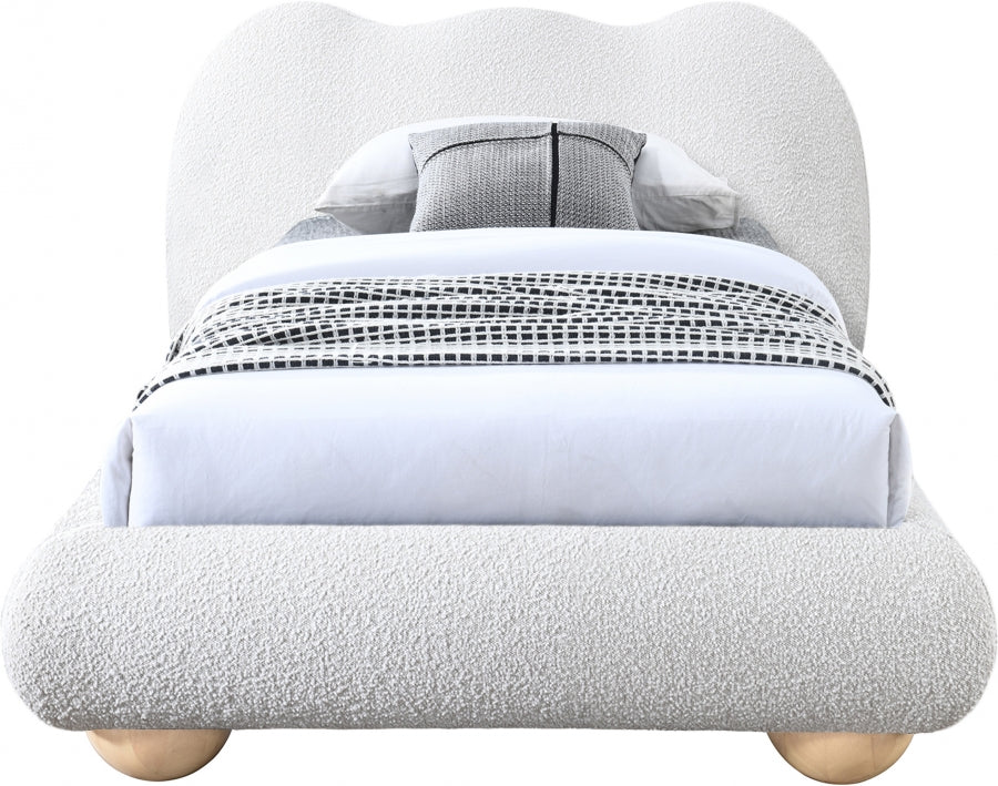 Hyde Boucle Fabric Twin Bed -NEW
