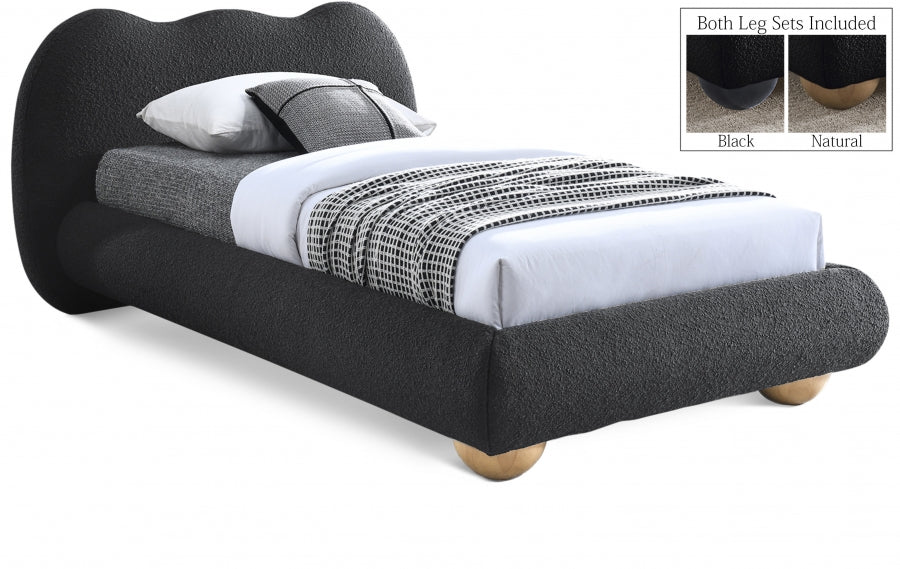 Hyde Boucle Fabric Twin Bed -NEW