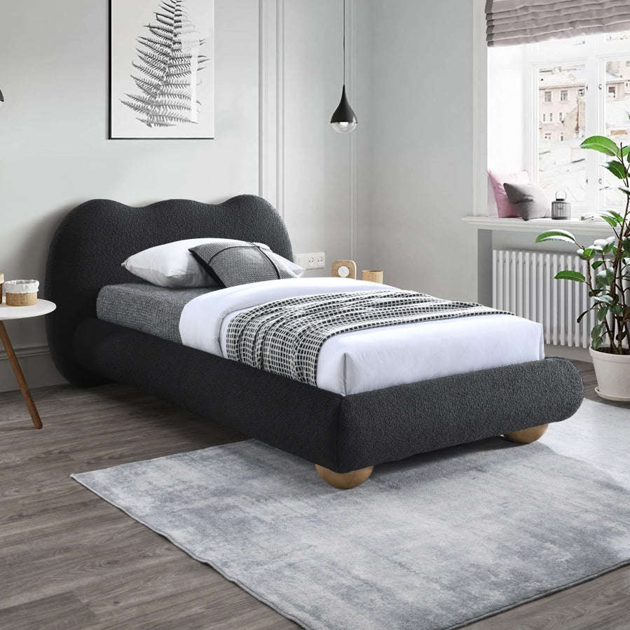 Hyde Boucle Fabric Twin Bed -NEW