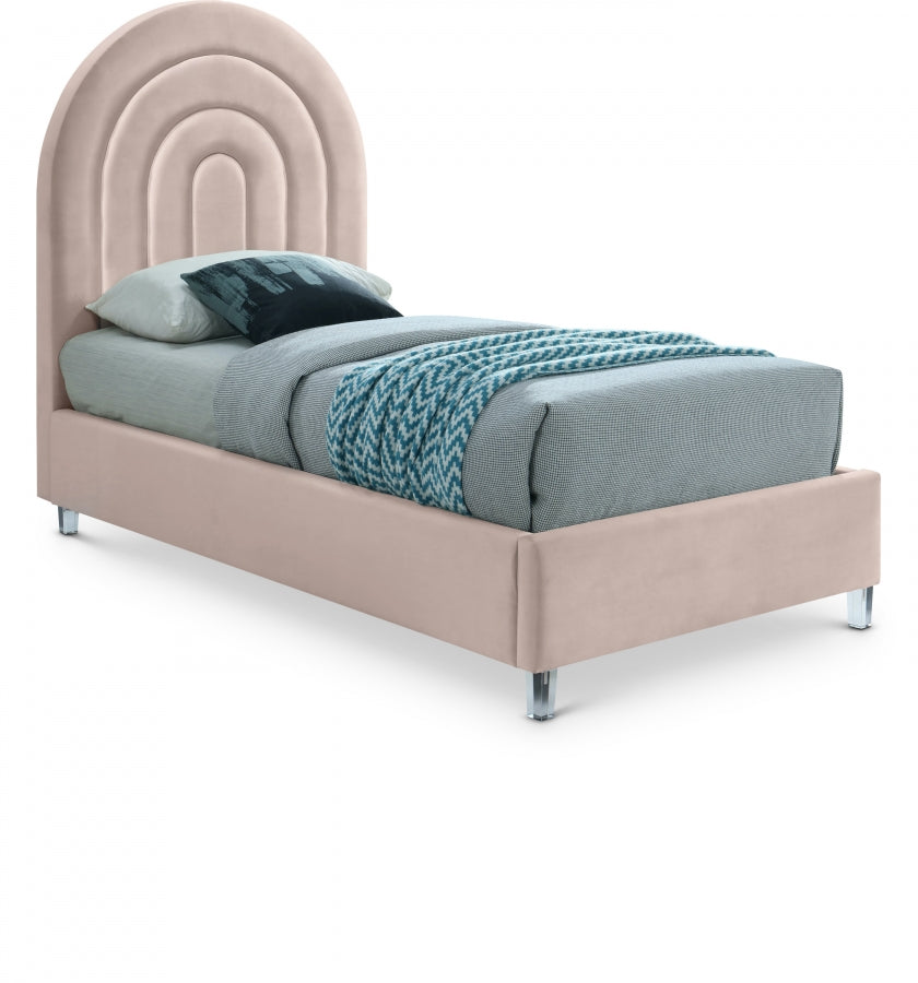 Rainbow Velvet Twin Bed