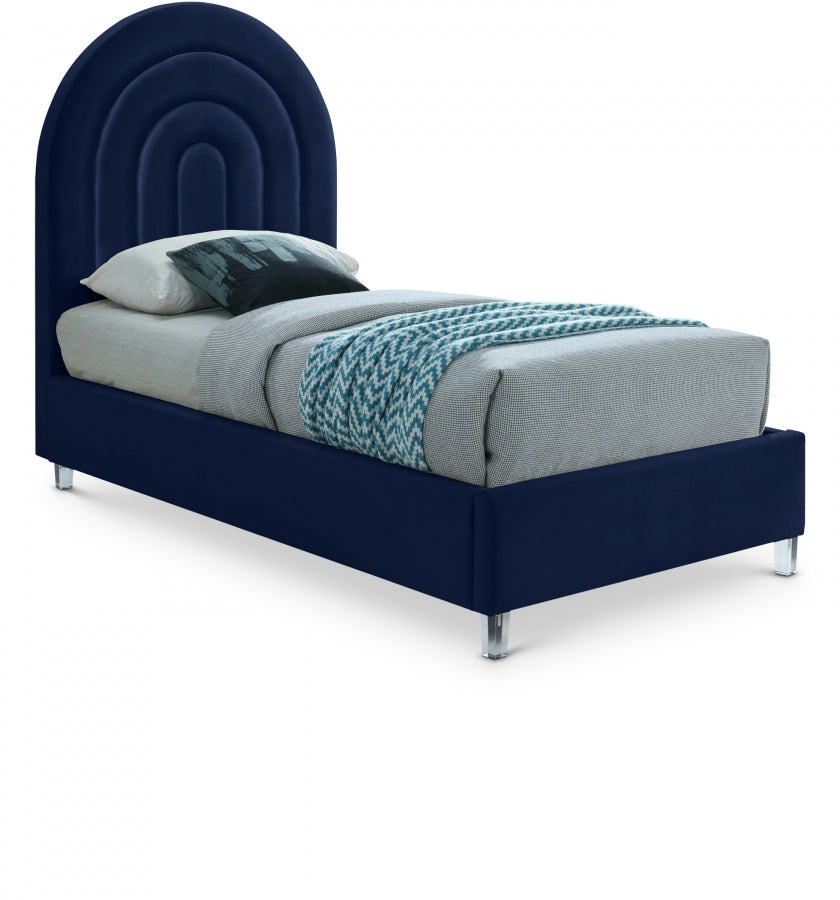 Rainbow Velvet Twin Bed