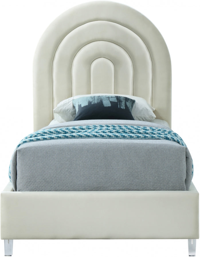 Rainbow Velvet Twin Bed