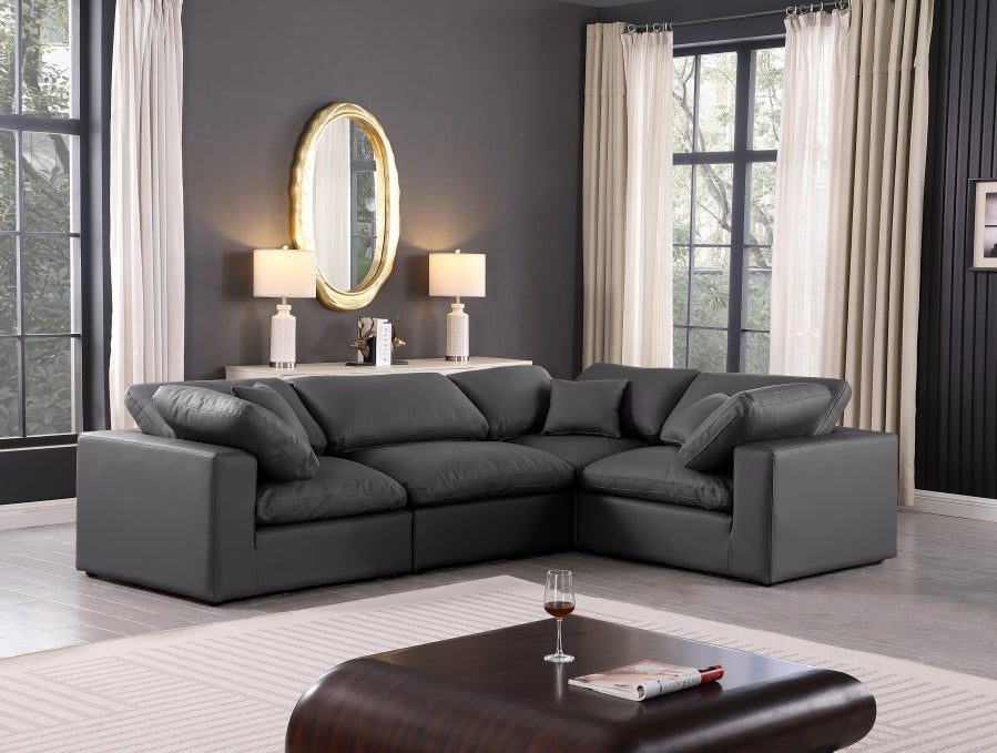 Comfy Faux Leather Sectional