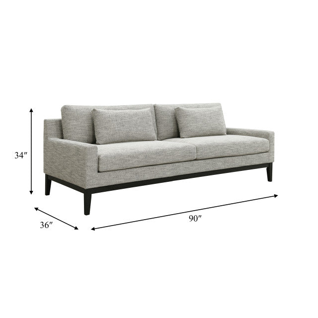 Wood, 3-seater Bolstered Sofa, Tan/black Kd