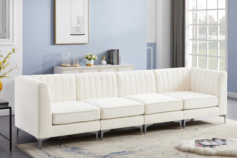 CREAM VELVET MODULAR SOFA