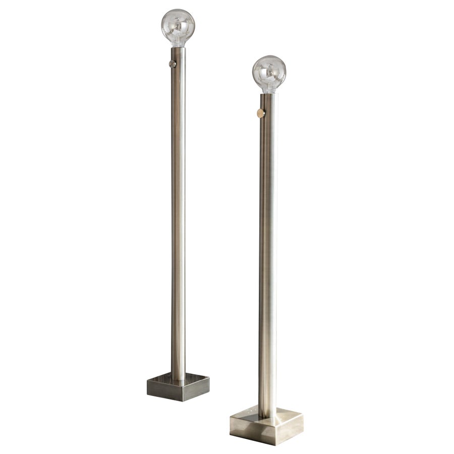 NICKEL TABLE LAMP - SET OF 3 | Brushed Nickel Finish on Metal Body - 60 Watt