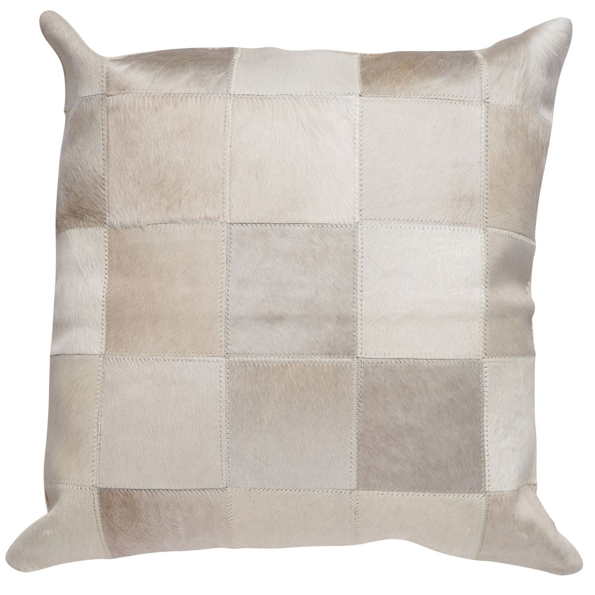 COWHIDE PATCH PILLOW 20X20