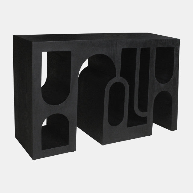 30" Modern Console, Black Ash Veneer