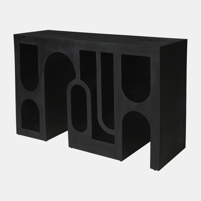 30" Modern Console, Black Ash Veneer