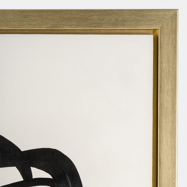 2/ 35x59, Hand Painted Gold Frame Geometric Face, Blk
