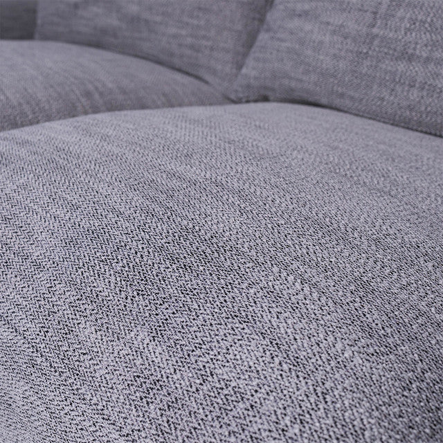 3- Seater Bolster Sofa - Black Wood Base - Tan/blk