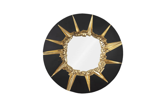 Circular Cracked Mirror Black & Gold