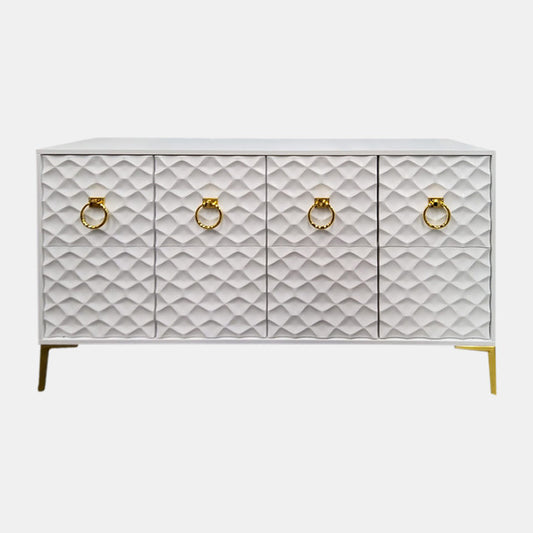 Console Cabinet, Blk/gld wht/gld
