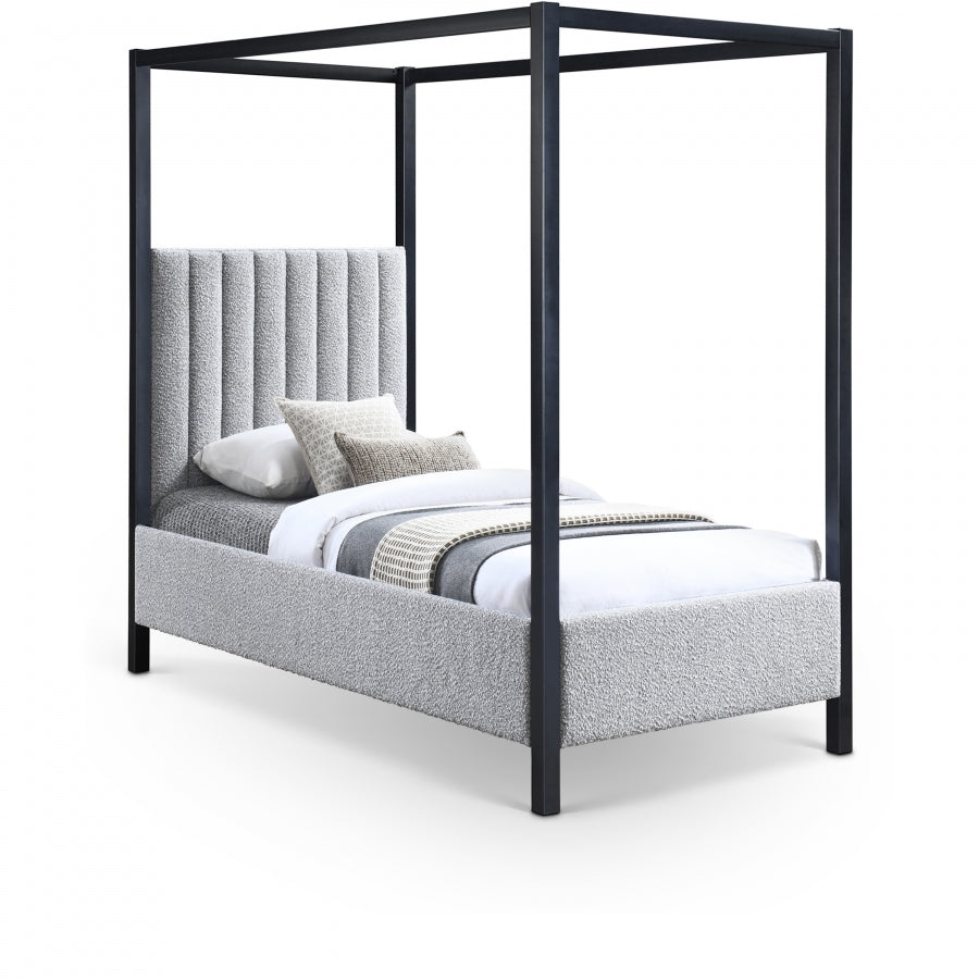 Kelly Boucle Fabric Twin Bed