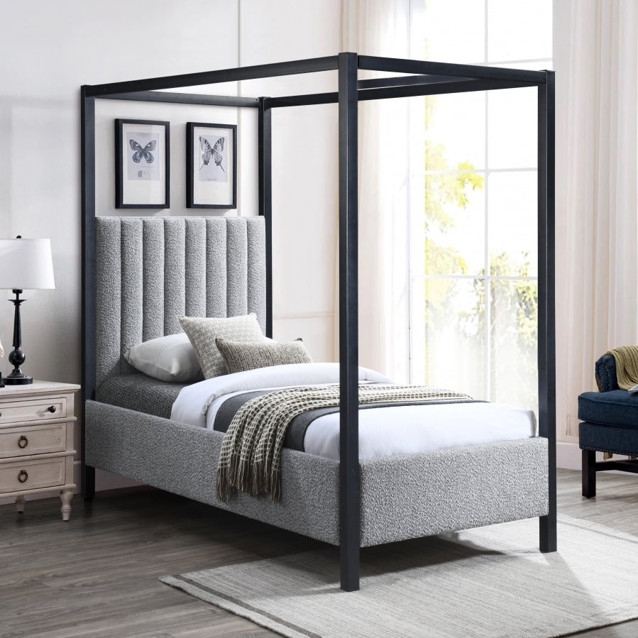 Kelly Boucle Fabric Twin Bed