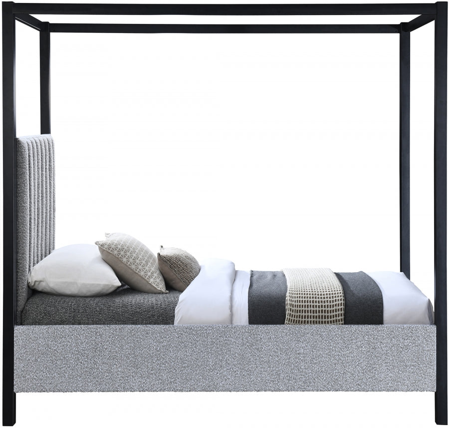 Kelly Boucle Fabric Twin Bed
