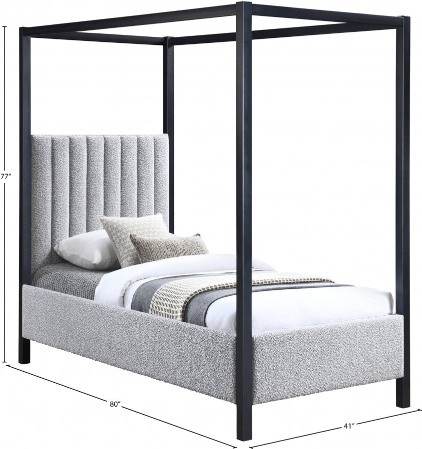 Kelly Boucle Fabric Twin Bed