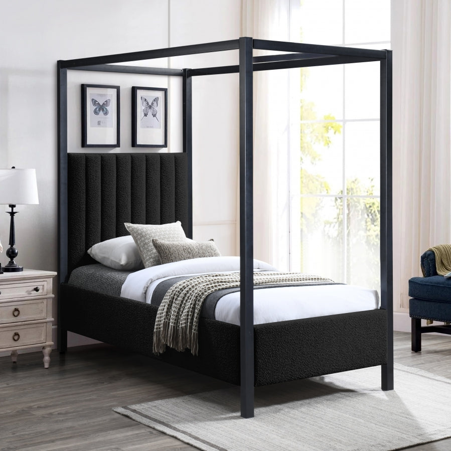 Kelly Boucle Fabric Twin Bed