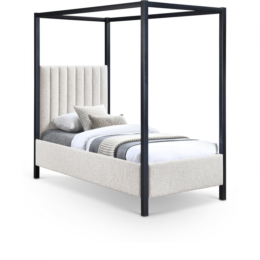 Kelly Boucle Fabric Twin Bed