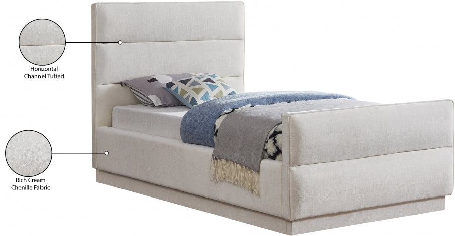 Paxton Chenille Fabric Twin Bed