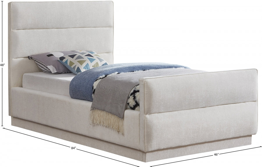 Paxton Chenille Fabric Twin Bed