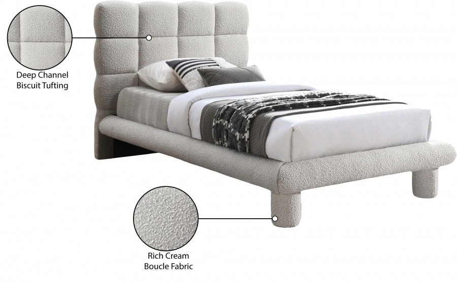 Deco Boucle Fabric Twin Bed