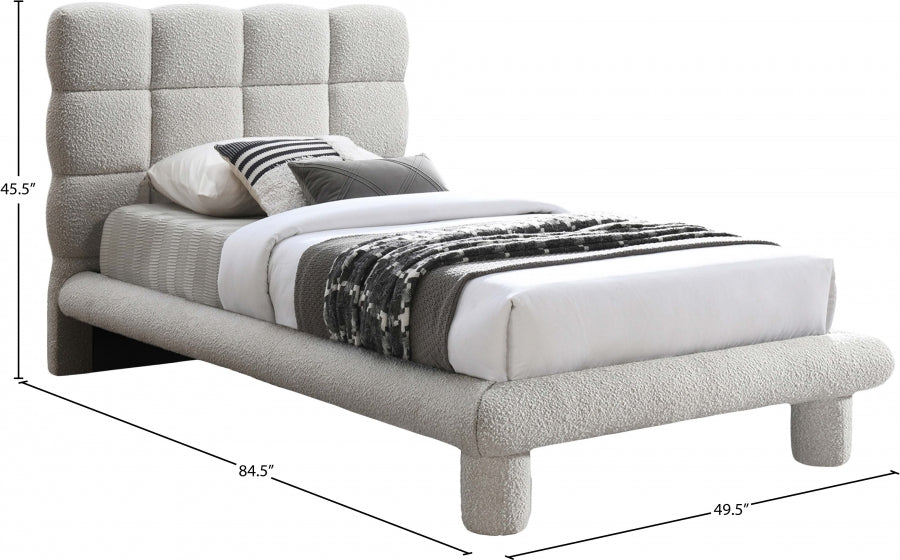 Deco Boucle Fabric Twin Bed