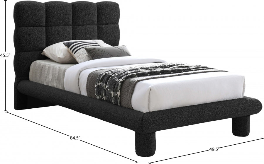 Deco Boucle Fabric Twin Bed