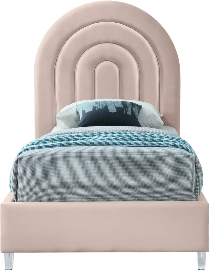Rainbow Velvet Twin Bed