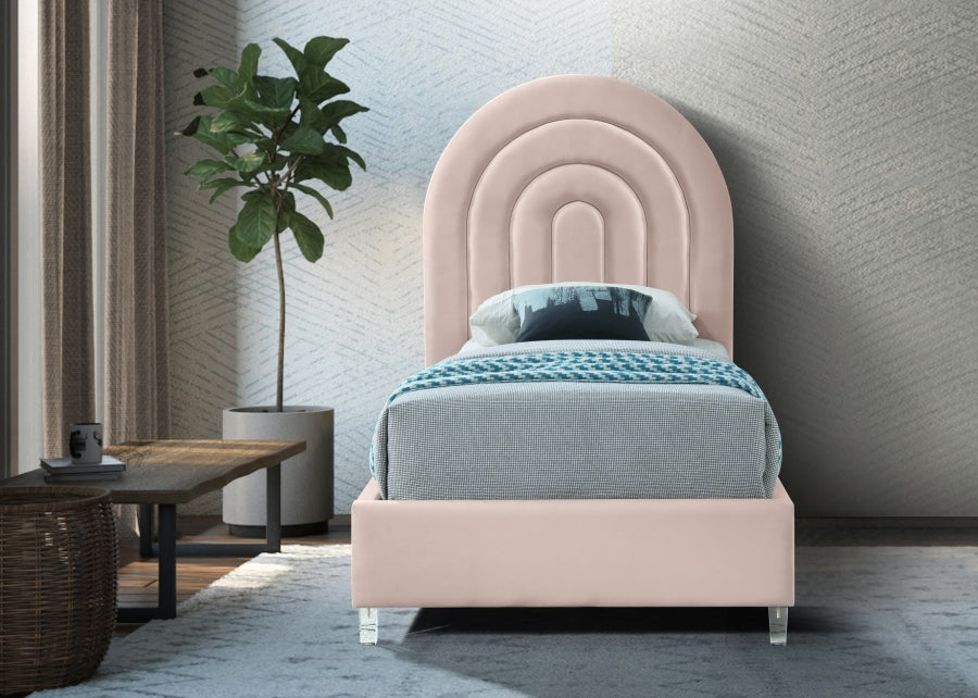 Rainbow Velvet Twin Bed