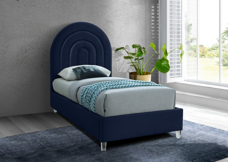Rainbow Velvet Twin Bed
