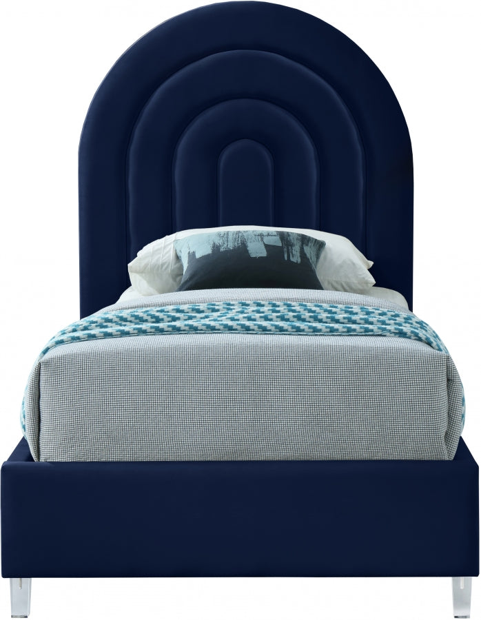 Rainbow Velvet Twin Bed