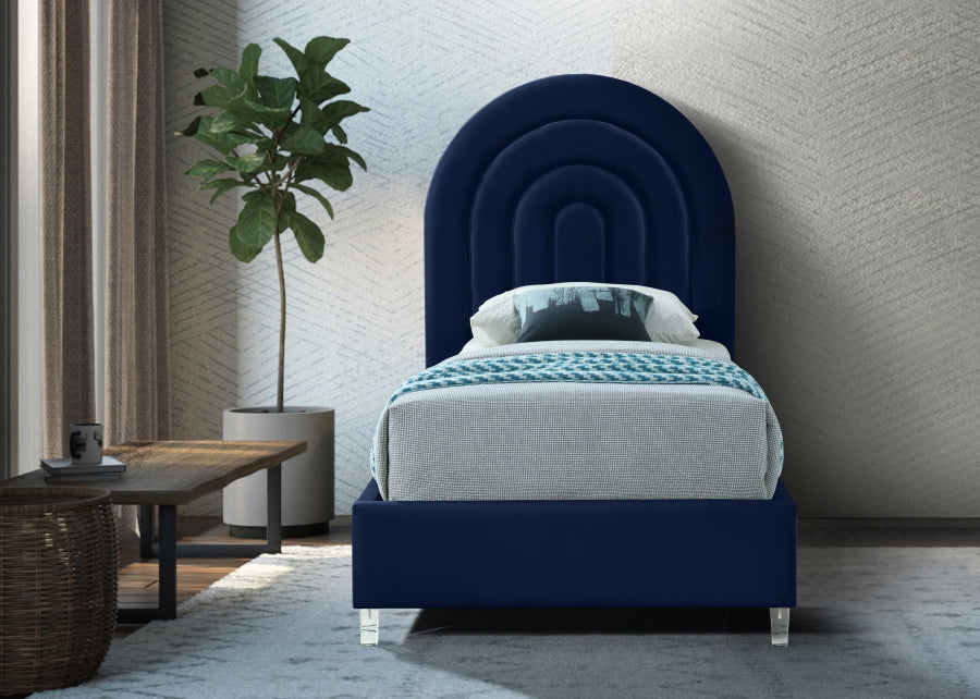 Rainbow Velvet Twin Bed