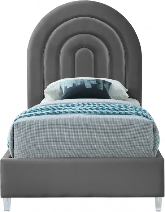 Rainbow Velvet Twin Bed