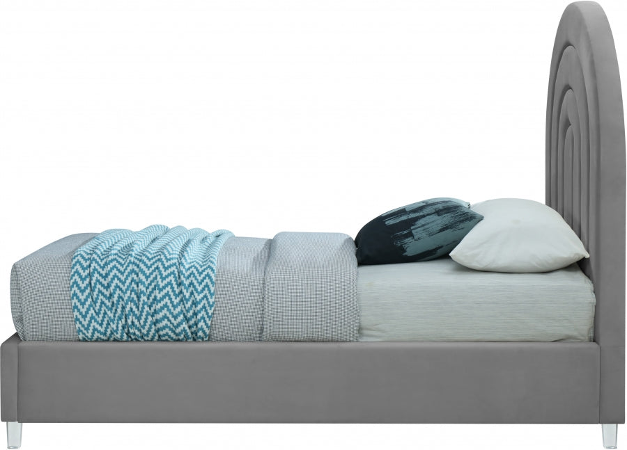 Rainbow Velvet Twin Bed
