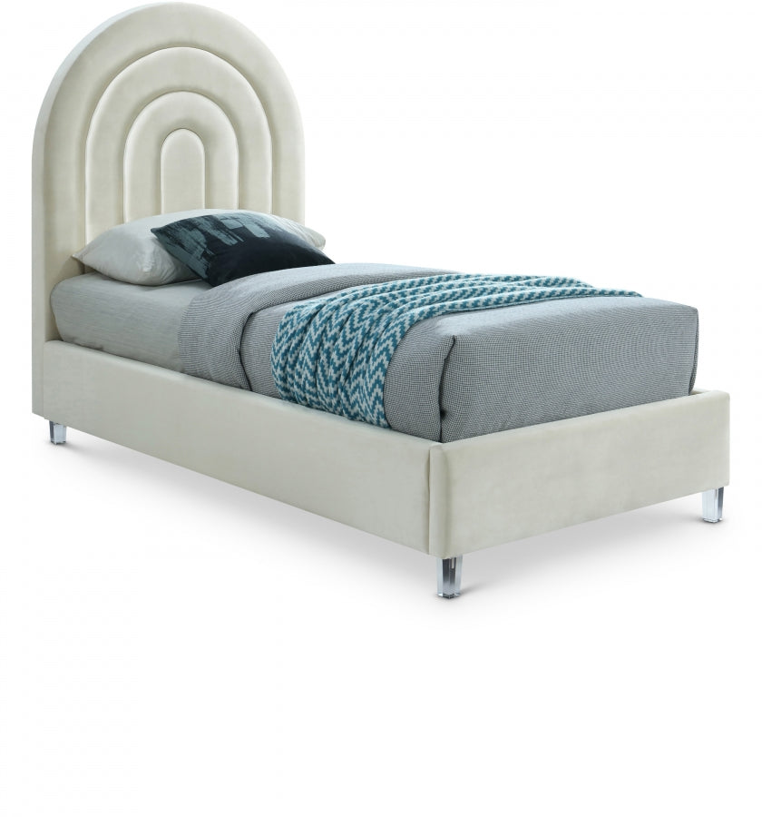 Rainbow Velvet Twin Bed