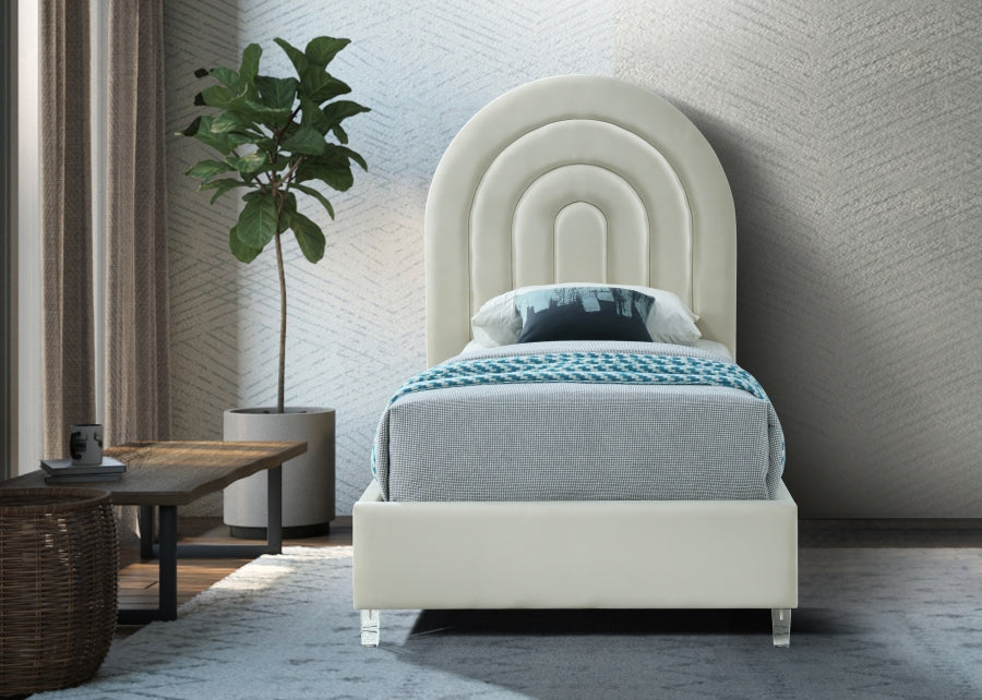 Rainbow Velvet Twin Bed