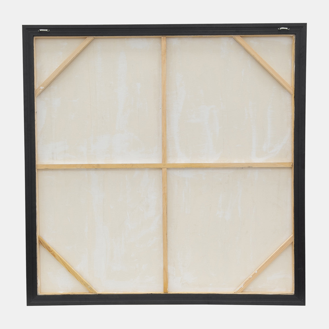 71x71 Hand Painted Curvy Cross Roads, Ivory/black