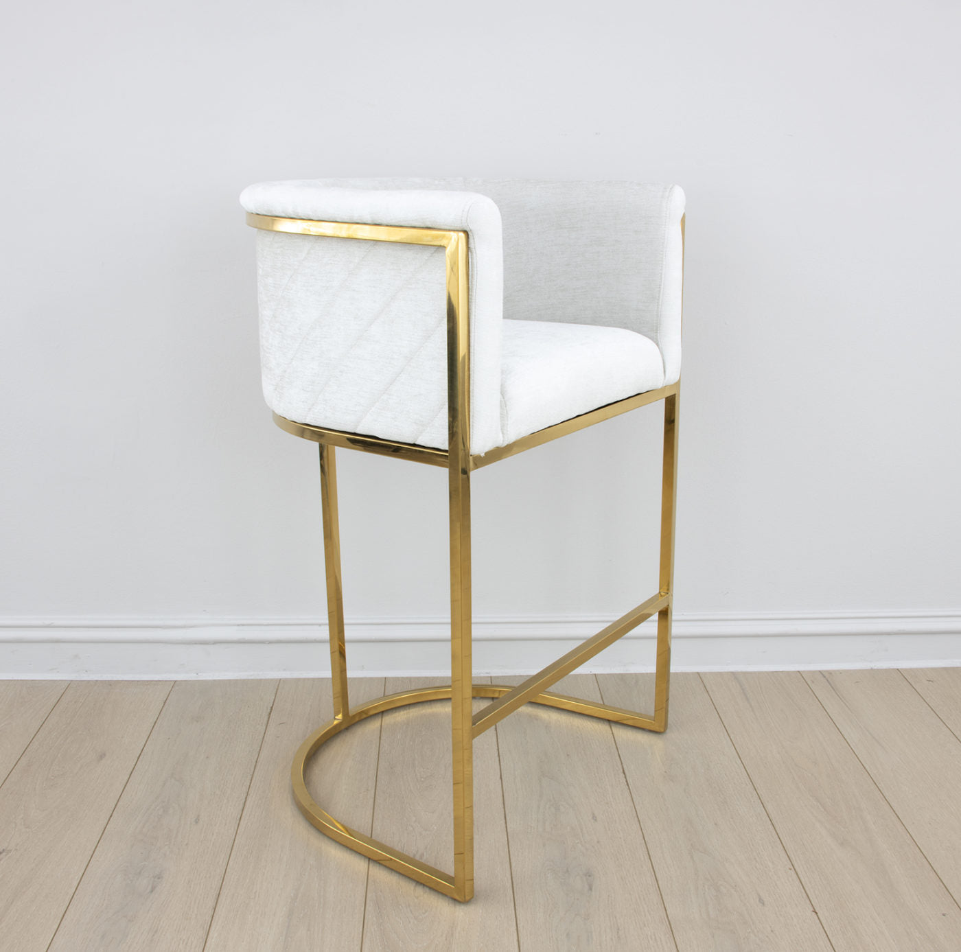 Lucca Counter Stool Silver Grey/Off White