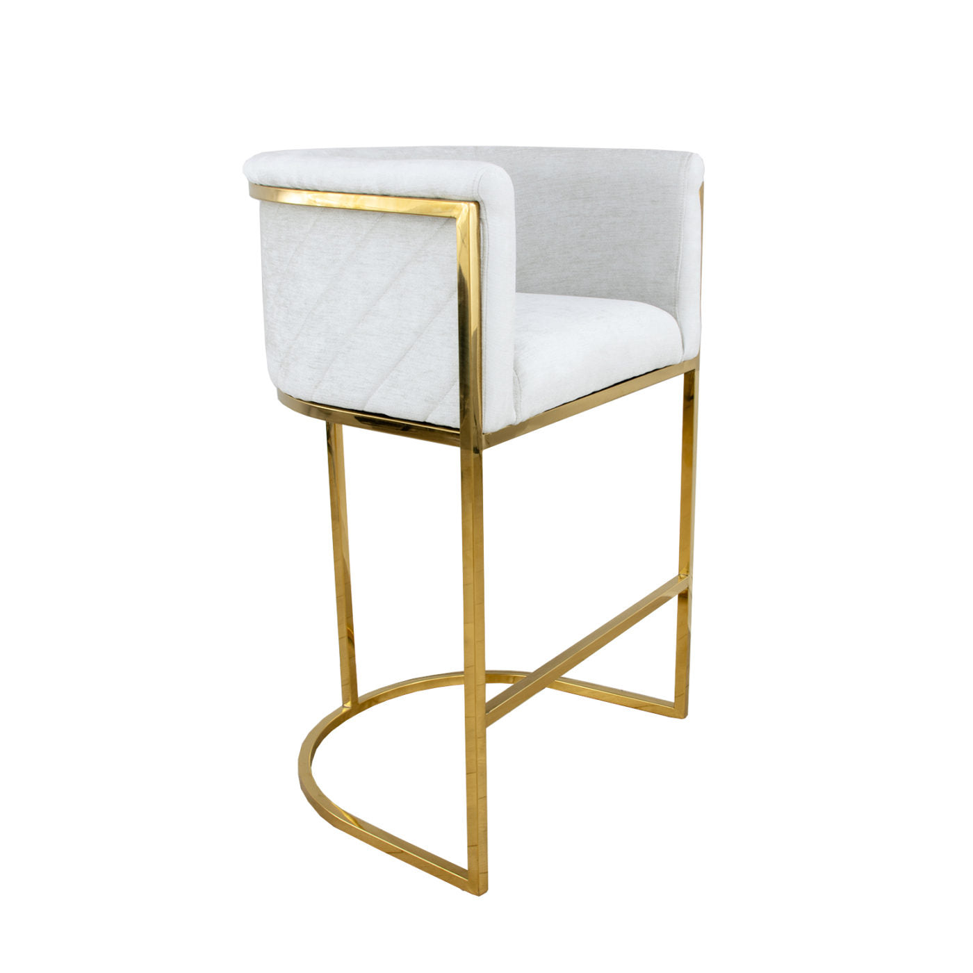 Lucca Counter Stool Silver Grey/Off White