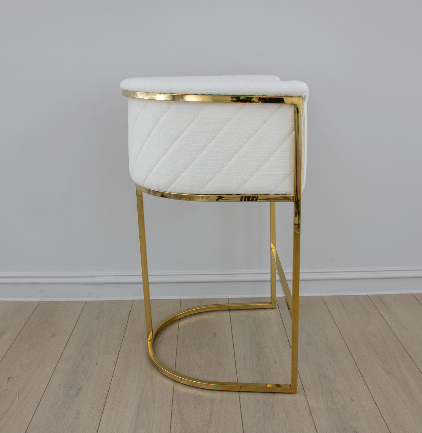 Lucca Counter Stool Silver Grey/Off White