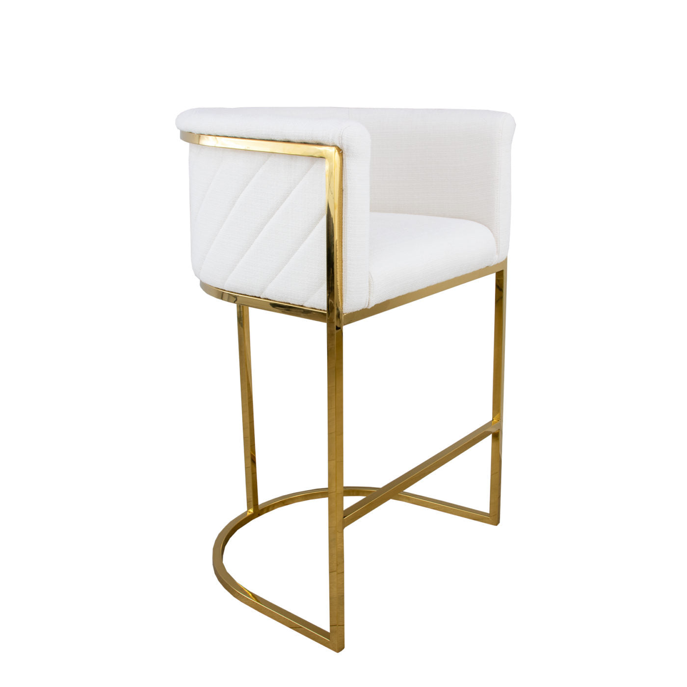 Lucca Counter Stool Silver Grey/Off White