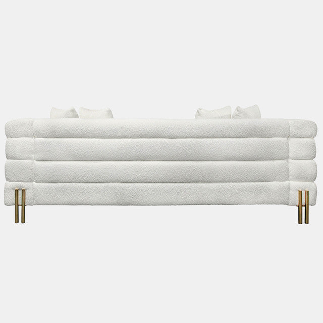 Stainless Steel, Bolstered 3-seater Sofa, White
