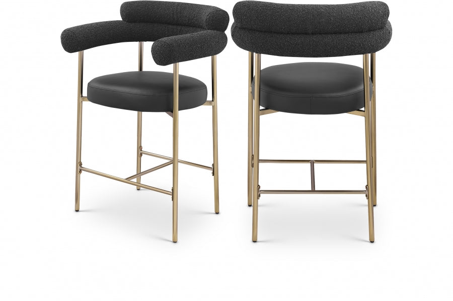 Blake Vegan Leather / Boucle Fabric Counter Stool-Coming soon! set of 2