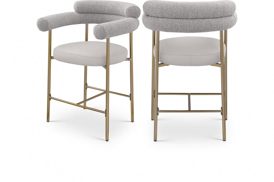 Blake Vegan Leather / Boucle Fabric Counter Stool-Coming soon! set of 2