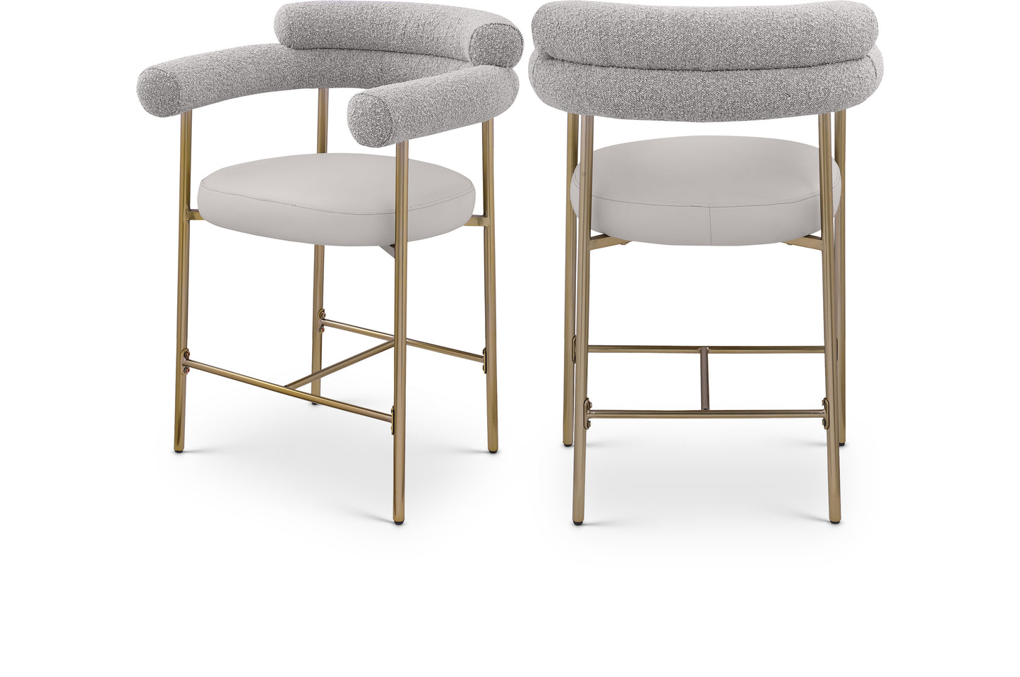 Blake Vegan Leather / Boucle Fabric Counter Stool-Coming soon! set of 2