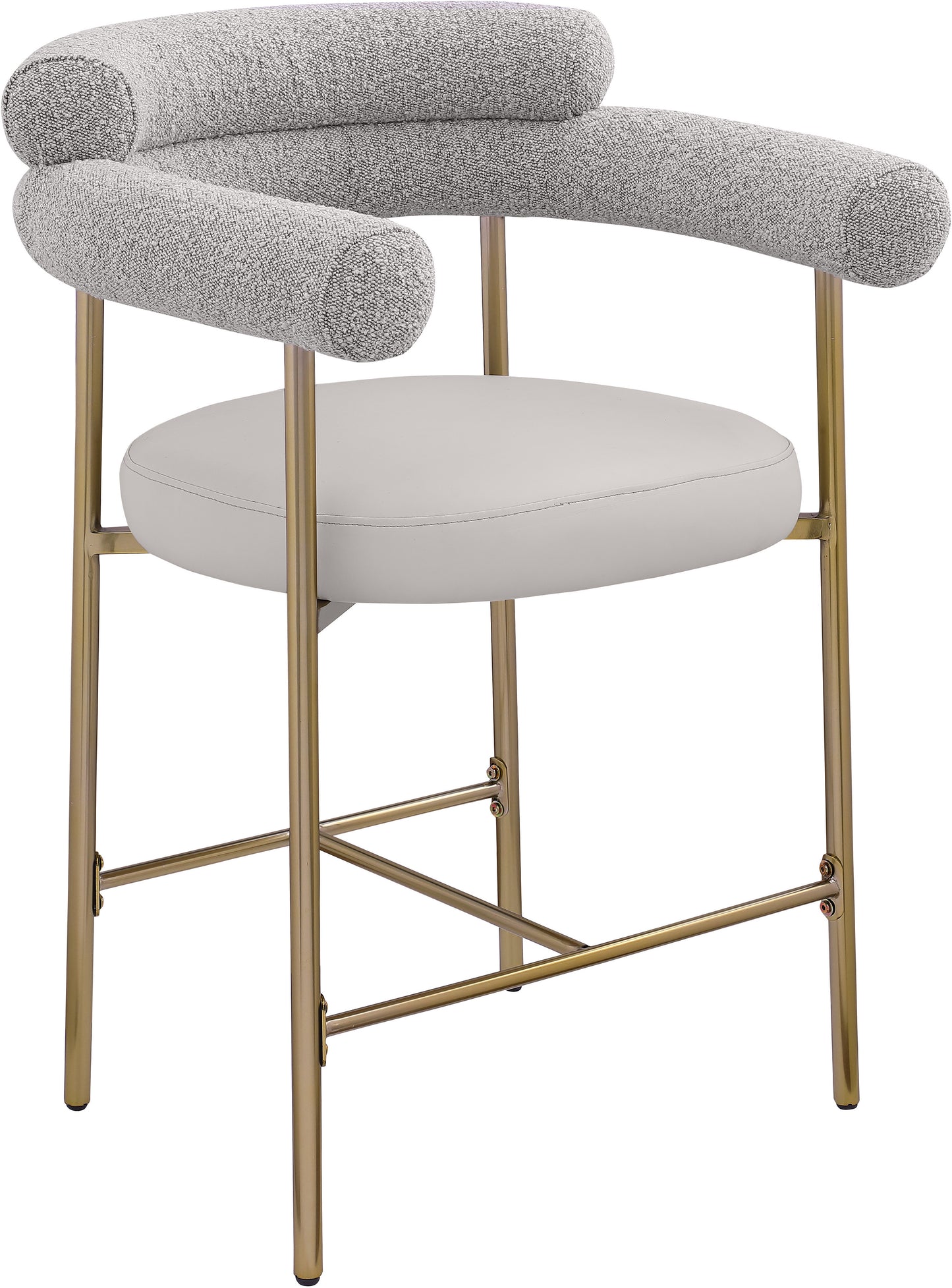 Blake Vegan Leather / Boucle Fabric Counter Stool-Coming soon! set of 2